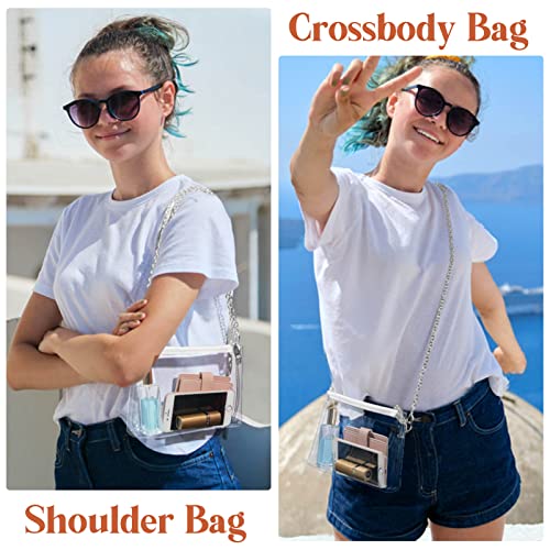Image of Lorbro Clear Purse for Women Stadium Approved, Clear Crossbody Bag with Zipper Closure, Transparent Purse for Concert Sports