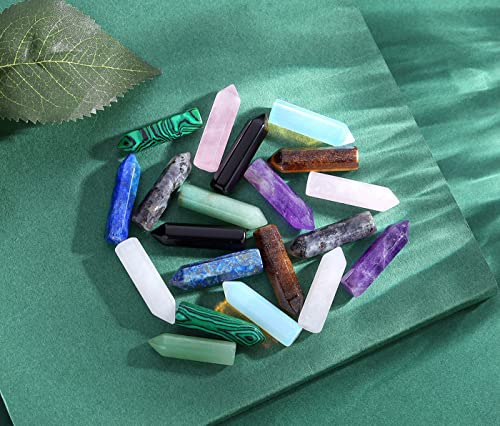 image for QINJIEJIE 10 PCS Healing Crystals Wands Mini Crystal Pocket Polished T