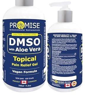 Promise DMSO with Aloe Vera, Topical Pain Relief Gel, Vegan Formula, Made in Canada (340ml)