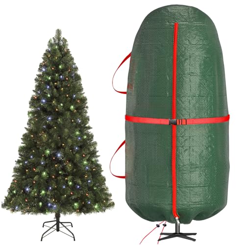 Aufrechte Christbaum-Tasche 230 cm: Zur platzsparenden Aufbewahrung Ihres geschmückten Kunstbaums. Reißfest, wasserdicht, staubdicht und mit Tragegurten(grün)
