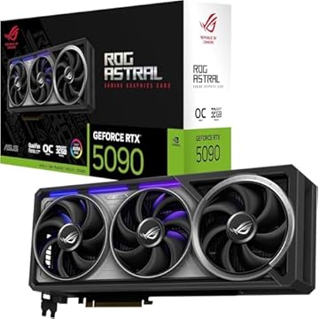 ASUS ROG Astral GeForce RTX 5090 32 GB GDDR7 OC Edition Placa de vídeo para jogos (Nvidia GeForce RTX5090, quatro ventiladores, design de 3.8 slots, PCIe 5.0, 2X HDMI 2.1b, 3X DisplayPort 2.1a)
