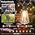 31FT Solar String Lights Outdoor Waterproof IP65 with USB-Charging , Solar Powered LED Patio Lights with 15+1 Shatterproof ST38 Edison Bulbs, Hanging Lights for Outside Backyard Garden Bistro Gazebo