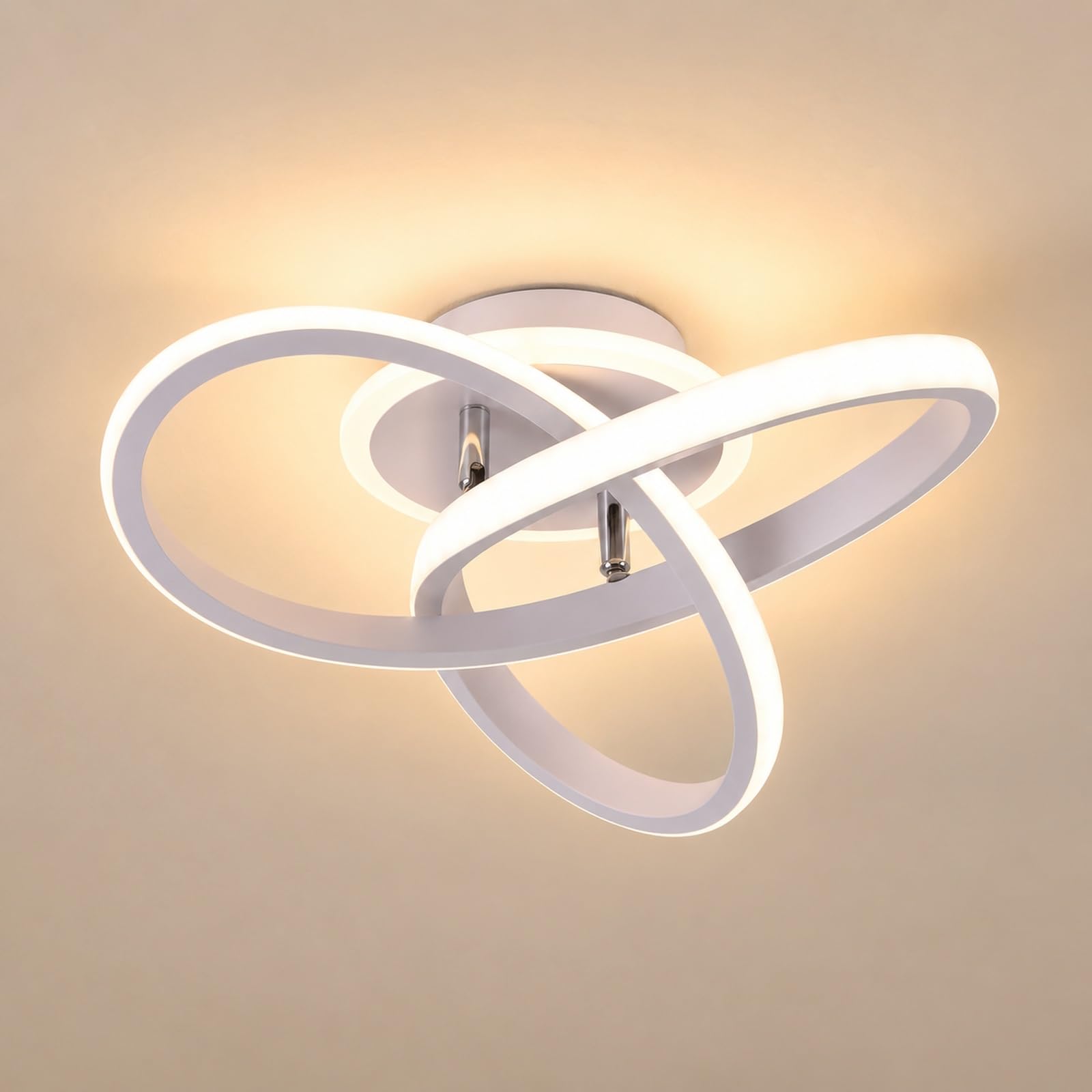 COFEMY LED Ceiling Lights - Elegant Curved Design Ceiling Light, 21W 3000K/4500K/6500K Ceiling Lights, 2000 Lumens Ceiling Lighting Living Rooms Fixture for Bedroom Hallway