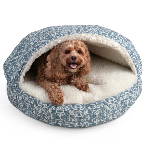 Image of Snoozer Cozy Cave Dog Bed, Round Covered Dog Bed, Ramey Oxford (S)