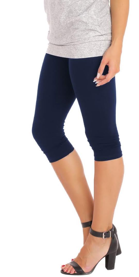 Damskie legginsy bawełniane 3/4 rybaczki rozmiary S-8XL nieprześwitujące naturalny materiał