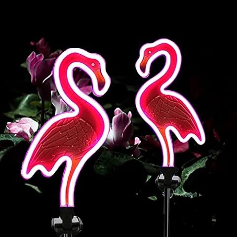 SunKite Flamingo Solar Stake Lights Outdoor,Waterproof Solar Neon Lights for Garden,Yard, Lawn,Pathway,Patio,Backyard (2 Pack) Cover