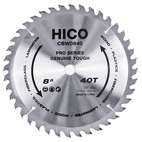HICO 8-Inch 40-Tooth ATB Miter Saw Blade Thin Kerf General Purpose Circular Saw