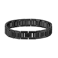 Lacoste Braccialetto a maglie da uomo Collezione METROPOLE Decorato con disegno petit piqué