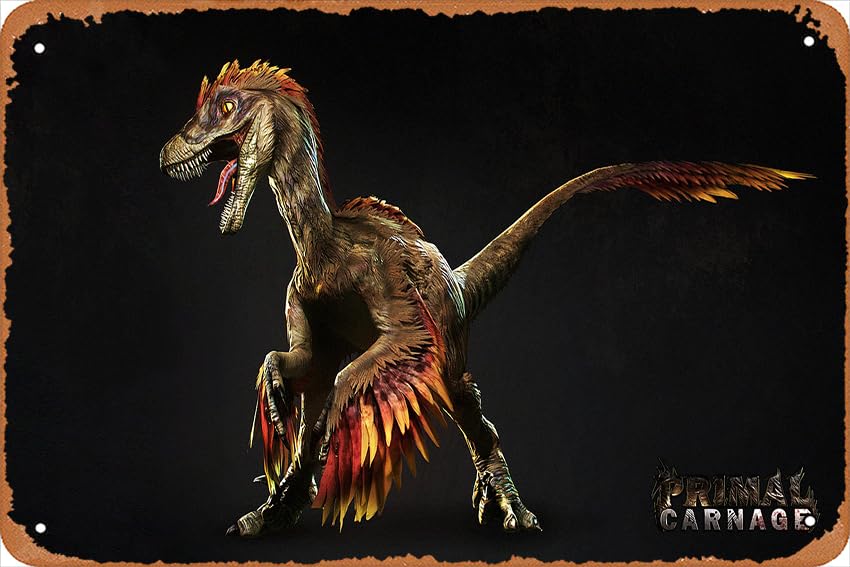 Primal Carnage Game Poster Home Wall Art Decoration Retro Metal Tin Sign 8x12 inch