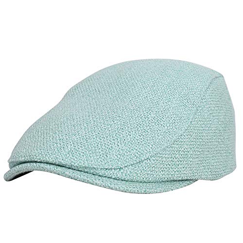 WITHMOONS Ivy Cap Straw Weave Linen-Like Cotton Cabbie Newsboy Hat MZ30038 (Sky)