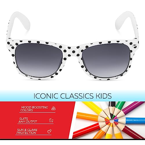 Image of Retro Rewind Kids Sunglasses for Boys Girls Age 3-12 - Shatterproof UV400 Toddler Children Sun Glasses