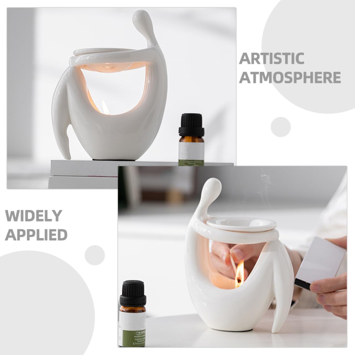 Cabilock Brûleur D' Innovant en Céramique Design De Corps Humain Diffuseur De Bougie Parfumée Porte- pour La Maison