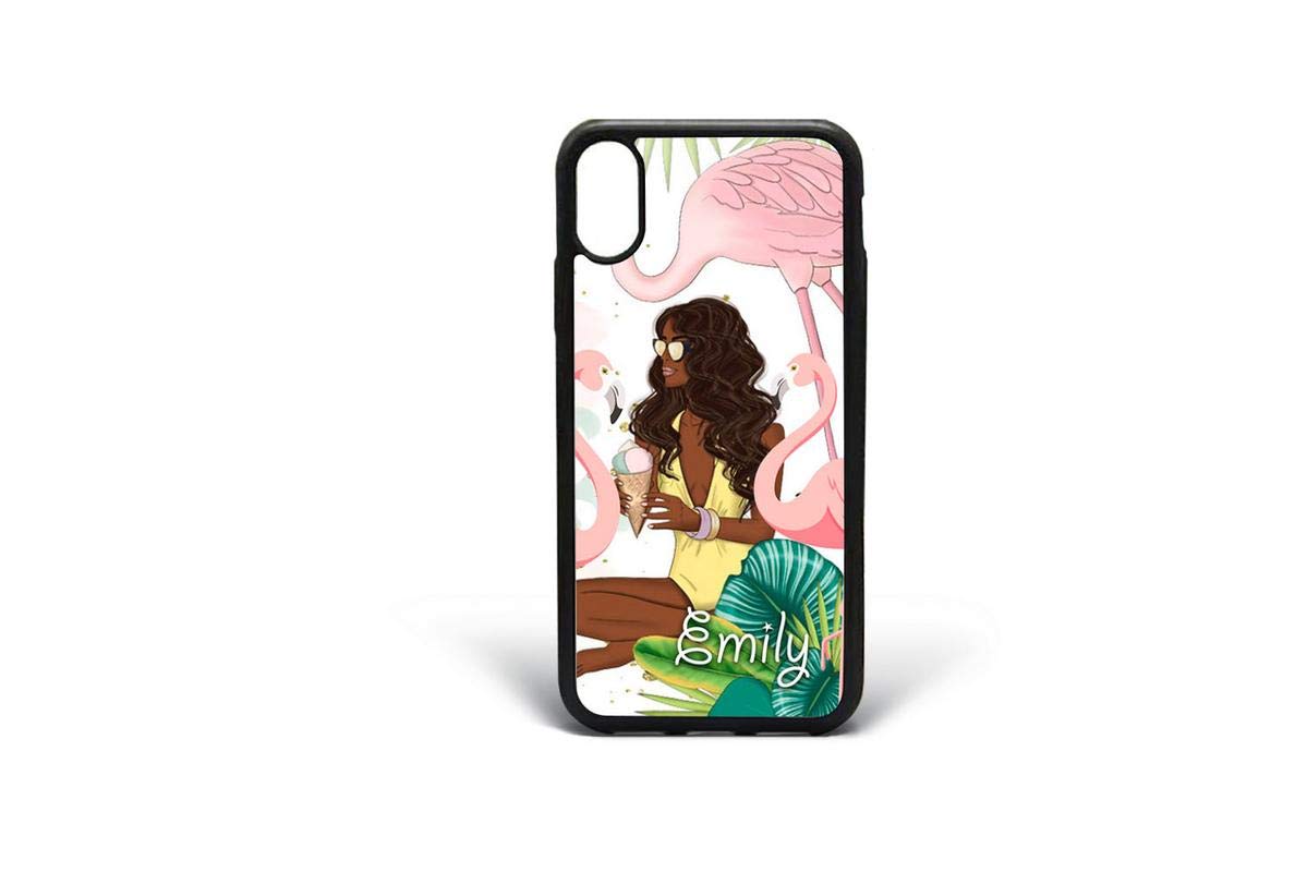 Kaidan iPhone 7 8 Plus Case 11 12 Pro Max X XR XS SE 2020 6 6s Afro Girl 13 Mini Ice Cream Compatible with Samsung Galaxy Note 20 10 9 Case S10 Summer S20 FE S21 Ultra Custom Name S9 S8 S10E 2DaO163