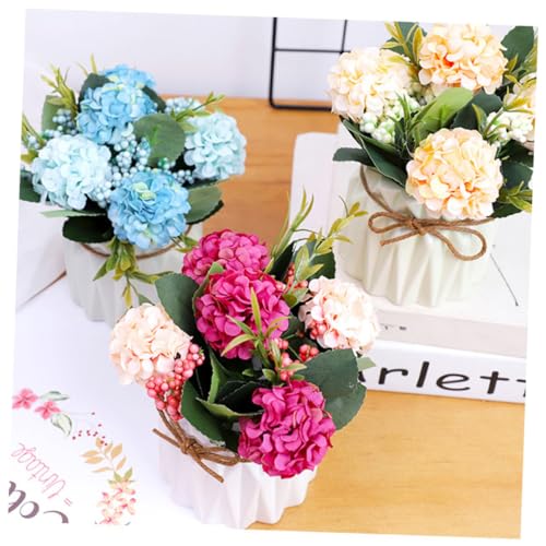 PRETYZOOM Künstliche Rosenpflanzen Mit Töpfen Und Rot Für Home Decor Realistische Simulation Von Blumen Und Grün Für Büro Wohnzimmer Und Hochzeiten