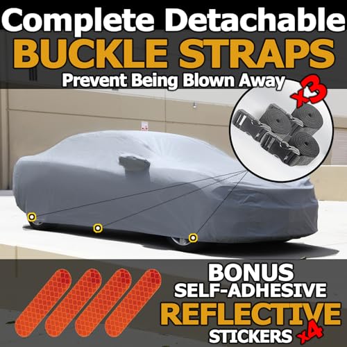 Image of All Weather Waterproof car Cover Good for rain Snow uv Protection dust Escalade ESV Suburban Expedition Yukon XL Excursion Grand Wagoneer Navigator L