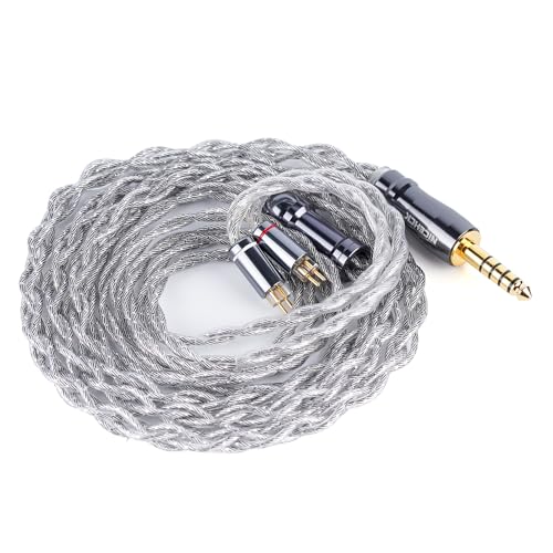 NICEHCK SilverWings イヤホンリケーブル アップグレードケーブル 高導電銅+高導電銅メッキ銀+6Nなまし銅+6N焼鈍銅メッキ銀ミックス導体 6N純度 アルミ箔シールド 0.78 2Pin 4.4mm 交換用イヤモニ 音質改善 hifi 金