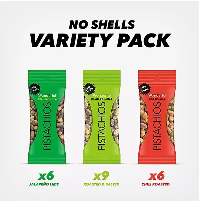 Roasted Salted Pistachios (Pack of 1, No Shells Variety Pack Pistachios, 0.75 oz., 18 pk.). Goeshard