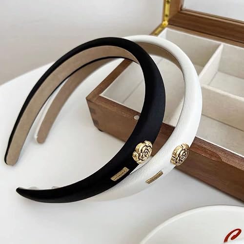 Miniatura 5 de Springtime Diademas finas para niñas y mujeres, diadema de pelo de moda con bonitos accesorios, color negro, tela de flores, bandas para el cabello