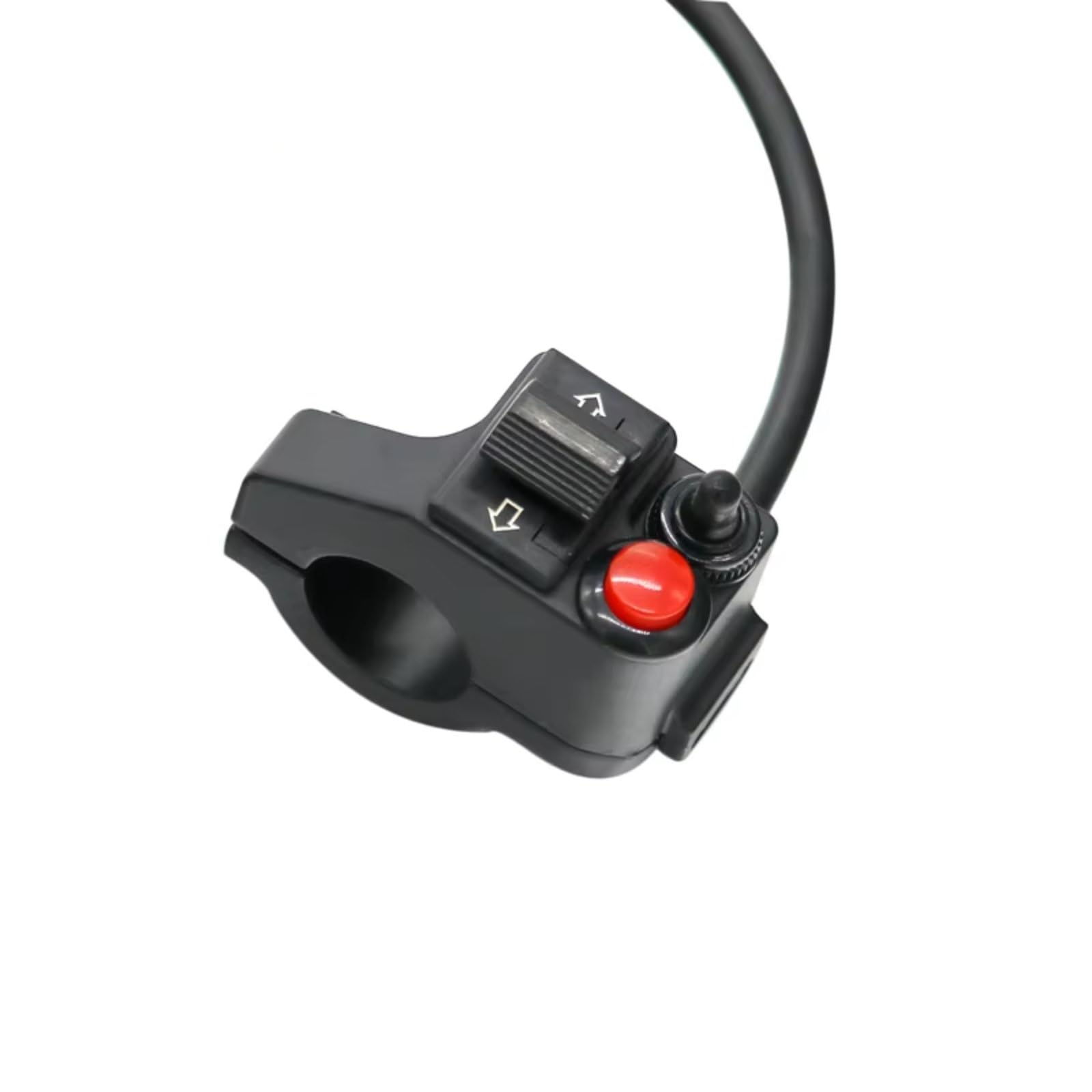 Manubrio Modificato Per Moto, Interruttore Fari Multifunzione Universale, Clacson, Doppio Flash Blocco Comandi Moto(Black)