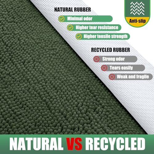 IM HOME Chenille Absorbent Outdoor Doormat 71" x 25", Washable Muddy Door Mats for Dog Non Slip Heavy Indoor Doormat Soft Front Inside Doormats for Entryway, Mud Dog Paws, Patio Olive