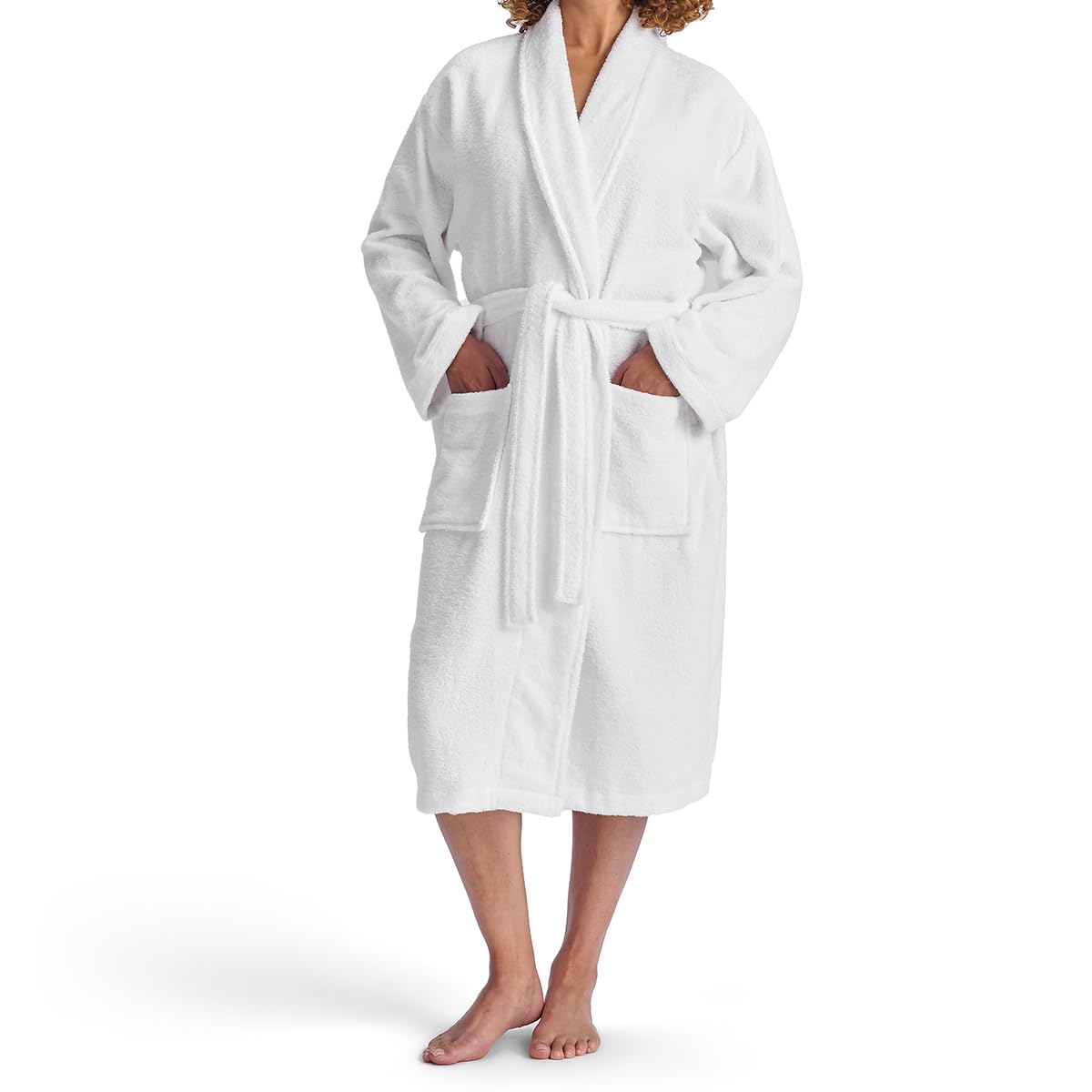 Christy Women's White Serene Bath Robe | Super Soft And Fluffy | 100% Combed Cotton | Luxury Dressing Gown | Lightweight, Quick Dry And Snag Free | 320Gsm Bathrobe | Large |