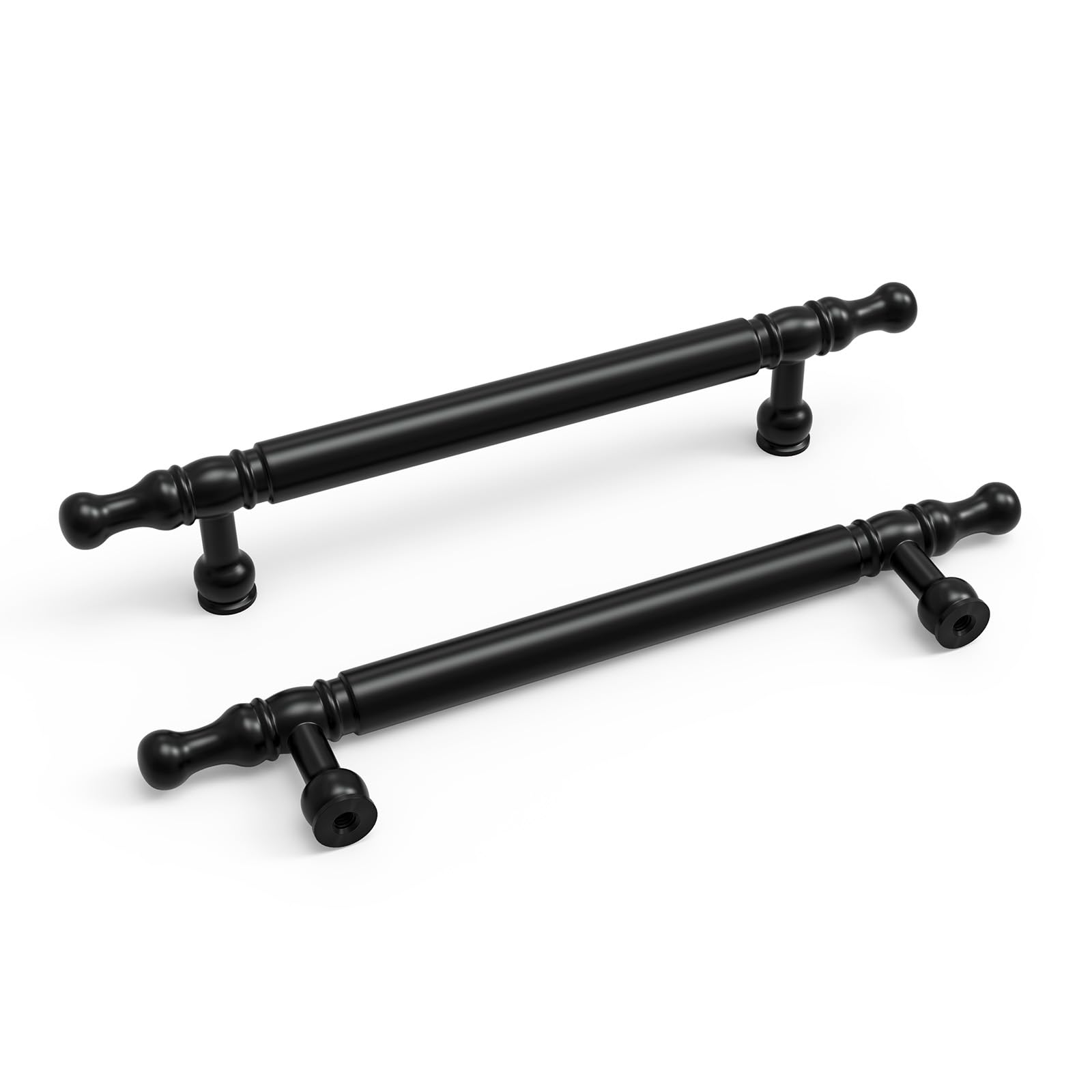 LONTAN 20 Pack Black Kitchen Cupboard Handles 128mm(5inch) Antique Aluminum Alloy Black Handles for Kitchen Door Cabinet Drawer Wardrobe Bathroom Pulls — image 1