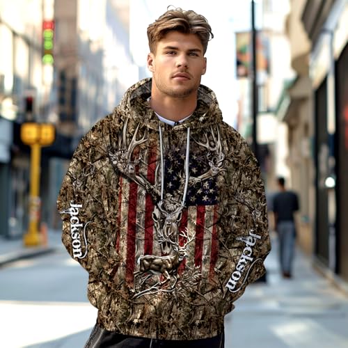Image of PriAmi Custom Camo Hoodie for Women, 3D Pullover Hunting Sweater Gift