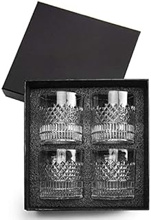 DAIYEE Old Fashioned Whiskey Glasses with Luxury Box 12oz Set of 4, Whiskey Glass Creative Personalized Glasses Perfect fo...