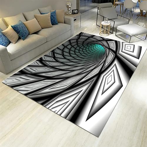 Tapis de sol antidérapant anti-chute à impression 3D rayures de texture géométrique