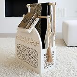 OFNESS Gebetsteppich & Koranhalter – Islamische Deko Aufbewahrung für Tesbih, Koran Buch und Gebetsartikel – Perfekt als muslimisches Geschenk – Modernes Möbel für Gebetsecke