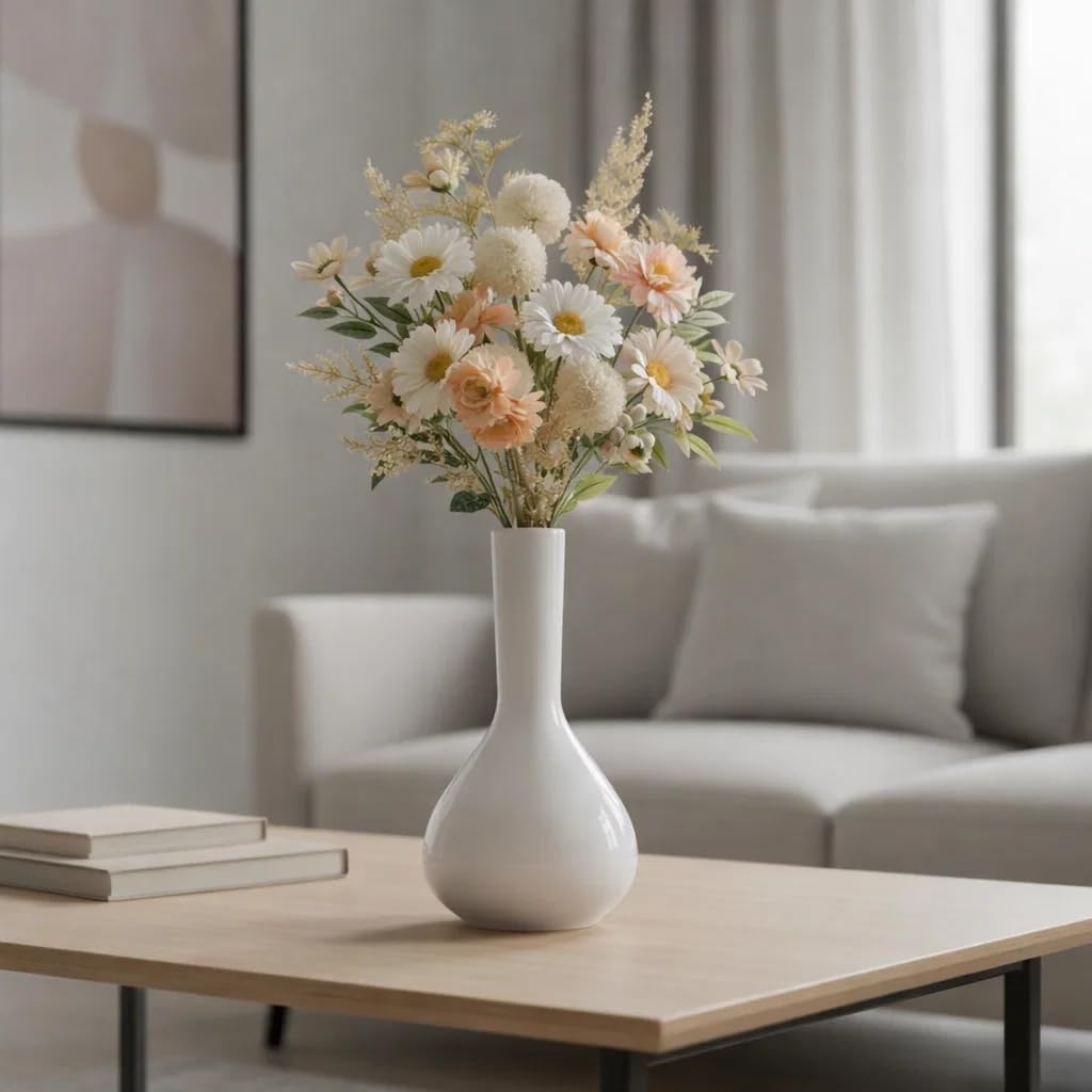 SPHINX Ceramic Flower Vase, Decorative Table Vase for Living Room, Bedroom, Office Desk, Coffee Table, Shelf, Modern Minimalist Home Decor, Narrow Neck Vase for Artificial or Dried Flowers-image-3