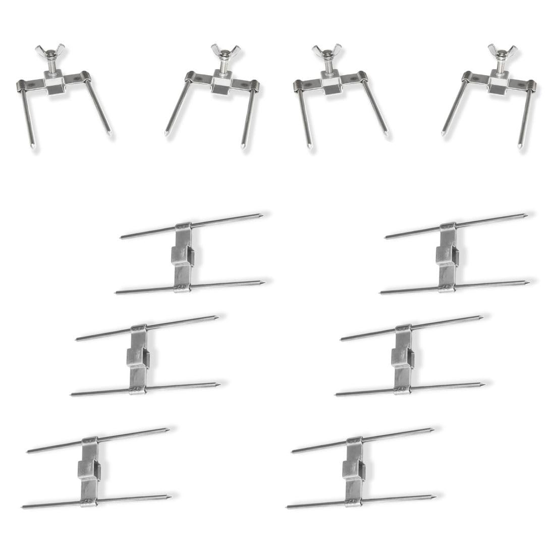 GOLDMAN SERVICE Spiedi per Girarrosto di Polli in Acciaio. Utensile forchetta tenedor per girarrosti professionali. Ricambio universale per spade da 12mm (10 Pezzi)