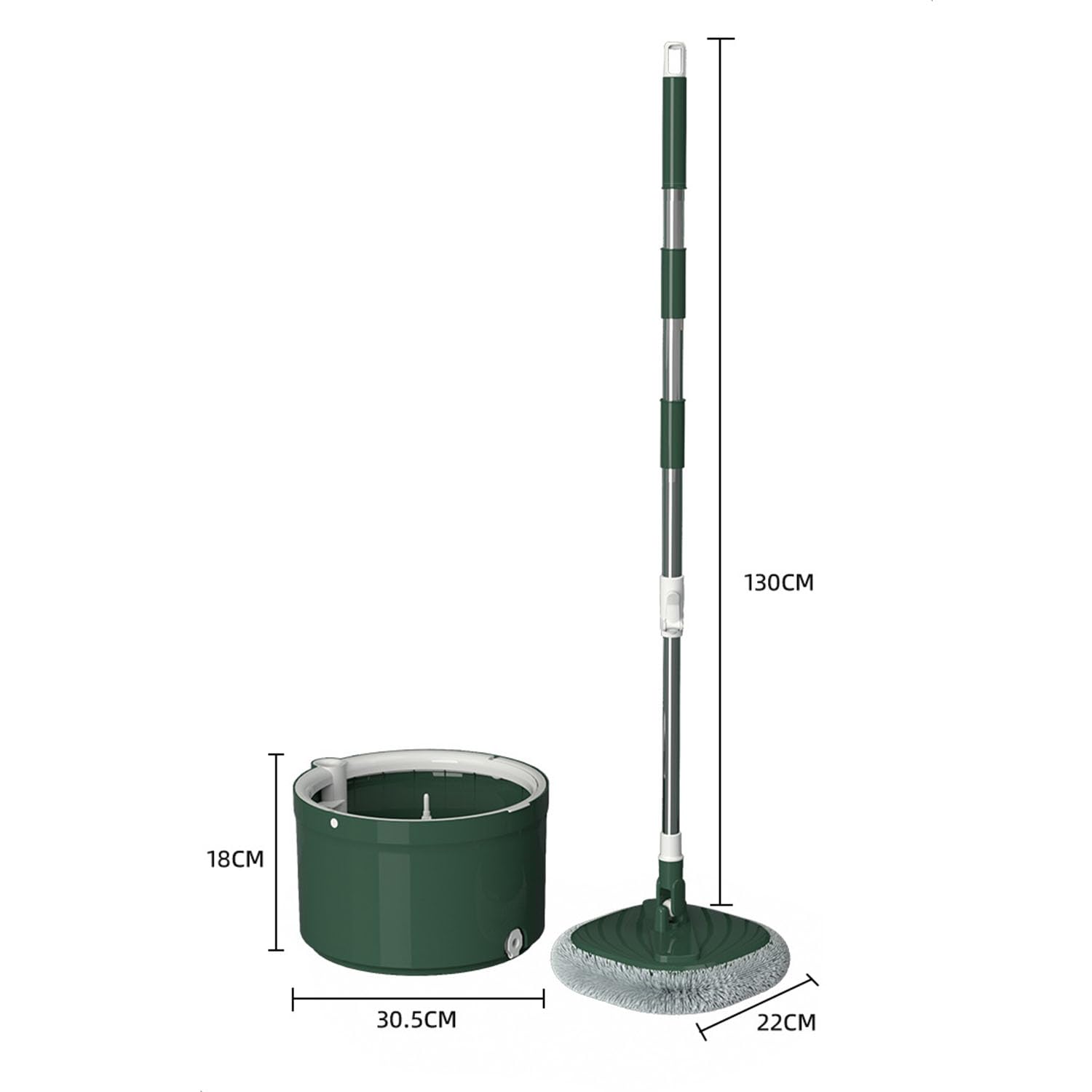 AVSMGP 130cm Mopa Fregona con Cubo Escurridor, 2 en 1 Separa la Suciedad del Agua Dulce, Mopa para Limpiar Azulejos y Paredes, Cubo Fregona Autoescurrible Escurrefacil, 2 Recambio Mopa Microfibra,4