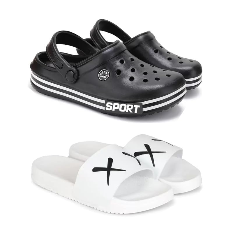 Lightweight Classic Clogs | Sandals |Slider Adjustable Back Strap for Men-Combo(2)-3014-3029-image-32