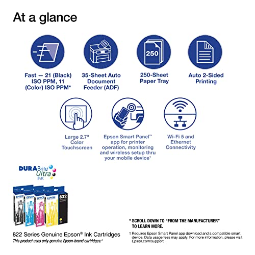 Image of Epson Workforce Pro WF-3820 Wireless All-in-One Printer with Auto 2-Sided Printing, 35-Page ADF, 250-sheet Paper Tray and 2.7 inch Color Touchscreen (Renewed)