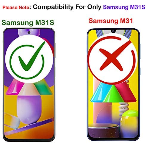 Image of mobistyle Soft Silicone, Individual Camera Protection for Each Lens Shockproof Rubber Full Body Back Cover Case Compatible for Samsung M31s (Red)