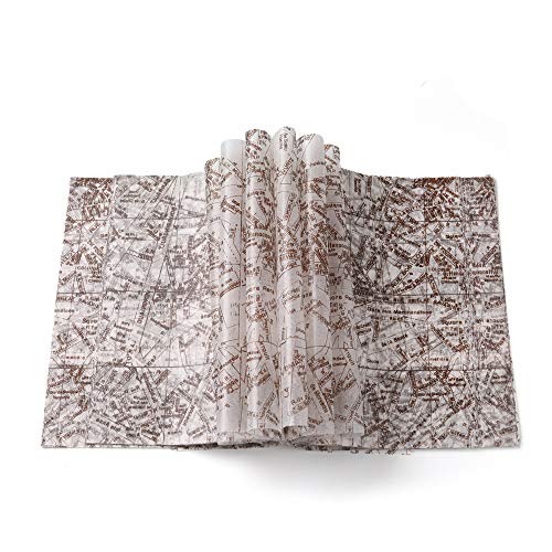 MZ&J 100 pcs Wax Paper Sheets Greaseproof Waterproof Paper Wrapping Tissue Food Picnic Paper for Food Basket Liner Applicable scenarios Restaurants Churches BBQs,School Carnivals Baking (Map)