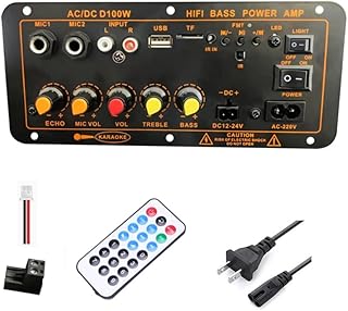 LAMELLIS Bluetooth Power Amplifier Board FM Bluetooth 5.0 100W-300W Subwoofer Karaoke Amplifiers Car Amplifier Board Durable (US Plug)