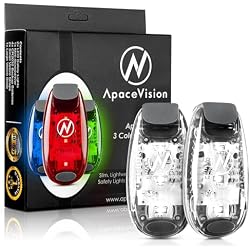 Apace Vision LED Safety Light (2 Pack) with Bonus Items – Clip On Strobe/Running Lights for Runners, Dogs, Bikes, Walking and More | Lightweight & Portable Clip On Strobe Lights for Walking at Night, Bike, Stroller, Dog Collar, Jogging, Reflective Gear Vest