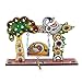 CAPIO ART Beautiful Wooden Handicrafted Peacock Swing Jhula for Laddu Gopal Krishna Janmashtami Stylish | Wood Handmade Bal Gopal Thakur Ji Jhoola for Home Mandir Temple