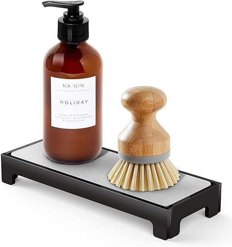 Organizador de fregadero, organizador de fregadero de cocina de secado instantáneo, soporte de esponja para fregadero de cocina, organizador de