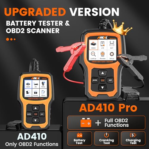 ANCEL AD410 PRO OBD2 Scanner and Battery Tester, 2-in - Additional View