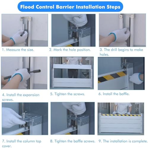 Heavy Duty Anti-Flood Shield Panels - 24 to 2 Ft Lengths x 32" H, Aluminum Flood Barrier for Doorways & Garage Doors, Water Protection, Durable Flood Defense System