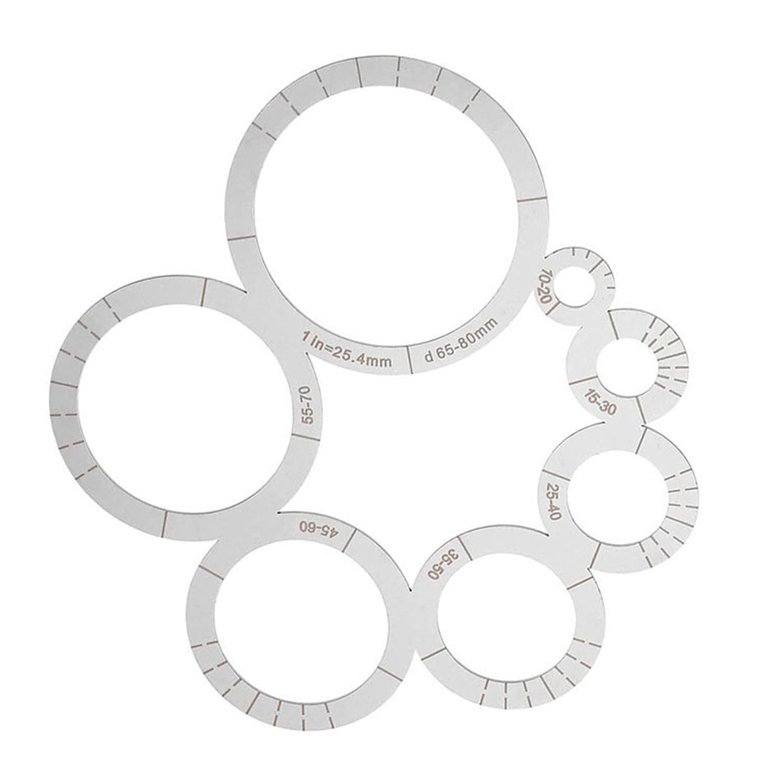 Netbiio Stainless Steel Construction Leather Cutting Gauges Round Cutting Ruler For Accurate Circular Measurement Of Leather Ruler