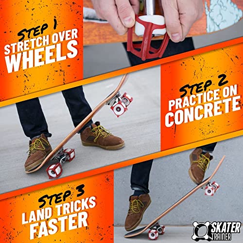 Skater Trainers - Skateboard Accessories, Skateboard Trainer Wheels & Trick Trainers - Wheel Stoppers To Learn Tricks Fast & Safe - Ollies & Kickflips For Beginners, Kids, Teens, Adults, (Black 4Pk) #TOP2