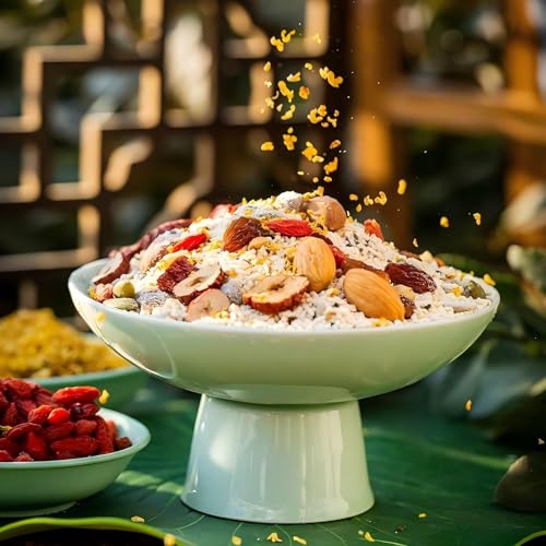 Lotus Root Powder Mixed Chinese Soup Ingredients, Chia Seeds And Dried Fruit, Sweet Snack, Healthy Ready-To-Eat Breakfast 16oz/ 1lb 藕粉 - Thumbnail 6