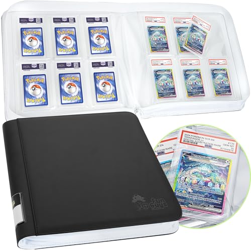 FunGuys Soporte para 60 placas PSA, almacenamiento de tarjetas clasificadas de 6 bolsillos, carpeta con cremallera, carpeta de tarjetas MTG