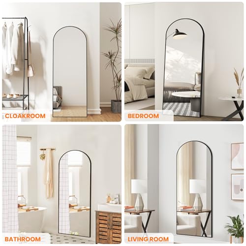 Arched Full Length Mirror, 56"x20" Gold Standing Body Mirror for Wall, with Aluminum Alloy Frame for Bedroom, Living Room, Dressing Room