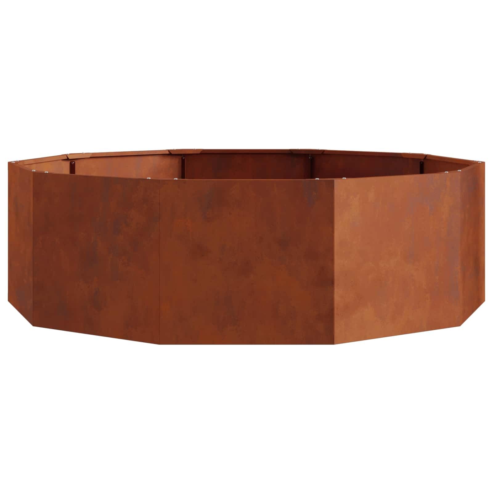 Fioriera rotonda in acciaio, 120 x 120 x 35 cm, per esterni, resistente e facile da pulire, per terrazza o balcone