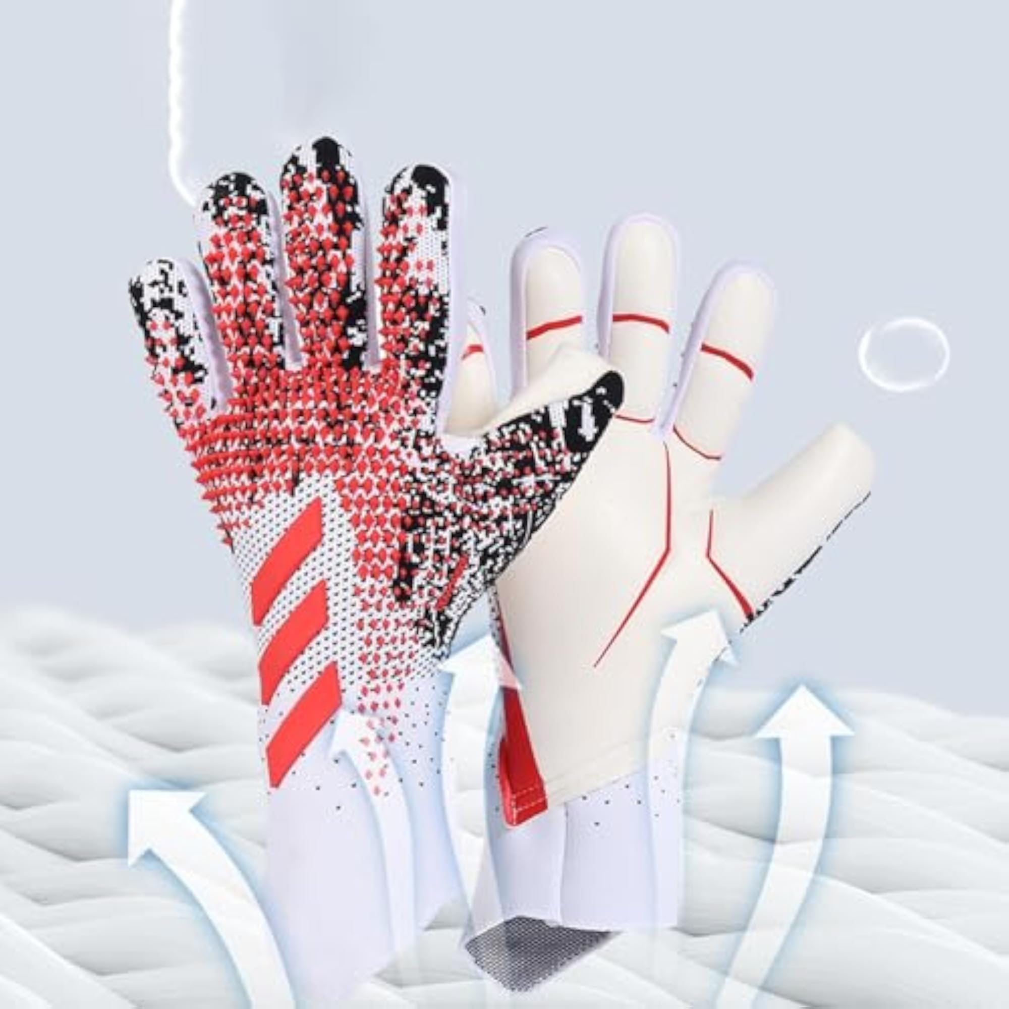 Kids Goalkeeper Gloves, Red, Size 8